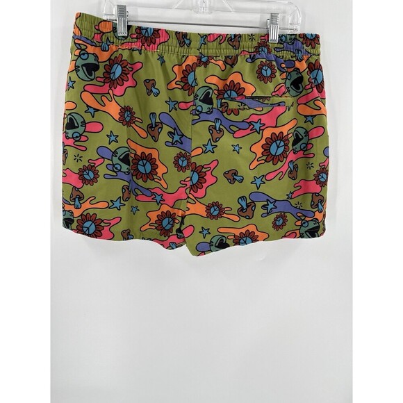 A-Lab Men's Large Skippy Trippy 3" Ins Board Shorts Mushroom Frogs Green Trunks - Picture 10 of 15